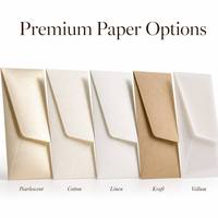 Sobres de Papel Dorado Personalizados al por Mayor, Logotipo Estampado en Caliente, Invitación de Boda de Lujo, Papel Premium, Paquete a Granel Multicolor