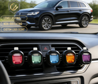 Diffuseur de parfum de luxe personnalisé en verre liquide pour grille d'aération de voiture, avec parfum longue durée, sécurité garantie, senteur Montagne, clip de fixation pour grille d'aération
