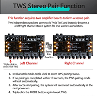 SZM-KTV400 2.1 Channel BT6.0 Papan Penguat Daya TPA3221 100W*2+200W Modul Amplifier TWS LED MIC Input Gitar Anti-howling