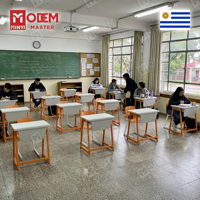 MINYI BAND Uruguay Bureau d'école contemporain, Table de bibliothèque, Table de classe, Bureau simple ou double pour étudiant, Ensemble bureau et chaise d'étudiant