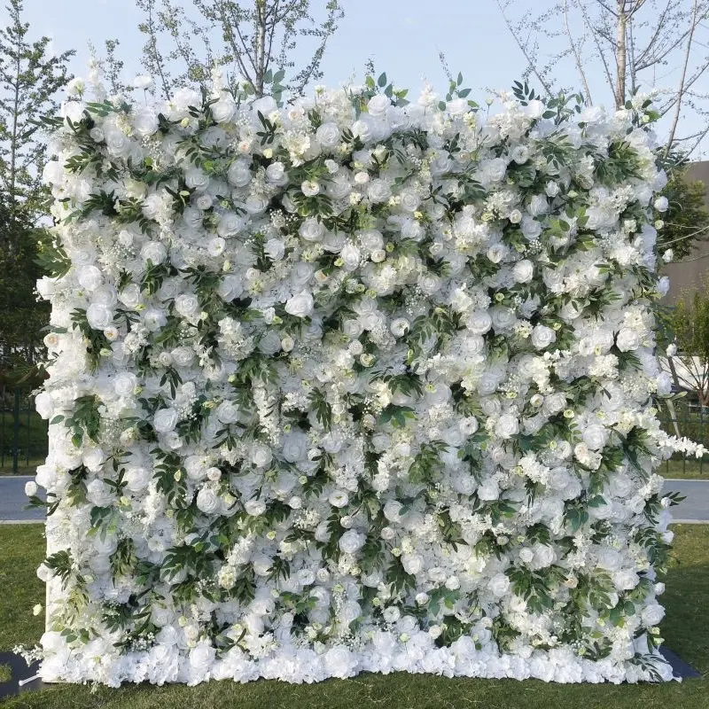 441, белая роза, зеленая цветочная ткань, 8 х8 футов