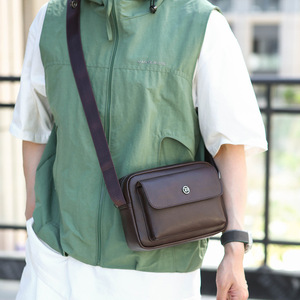 Sacoche en cuir PU de créateur pour homme, idéale pour les voyages d'affaires, sac à bandoulière messager croisé - Product Image 5