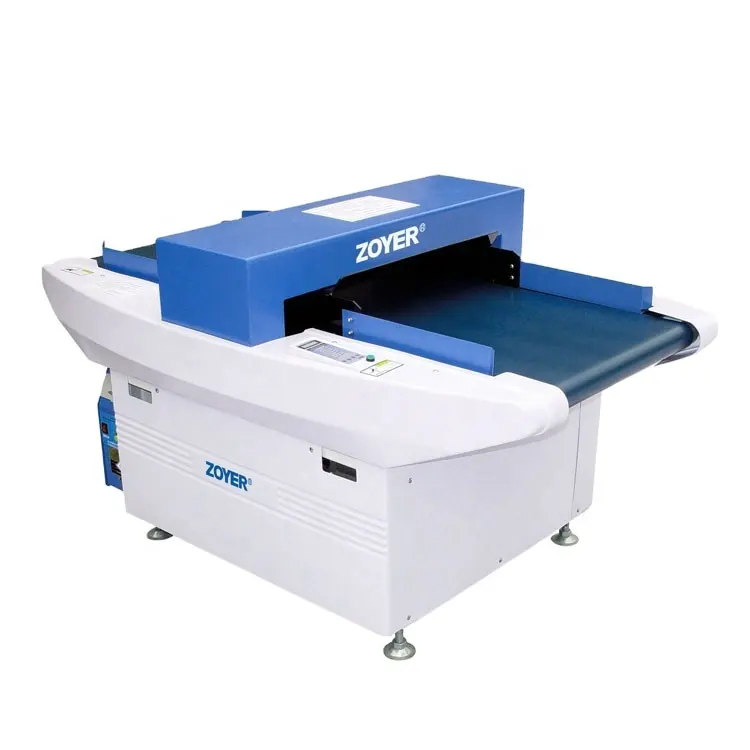 ZY-650C Zoyer-Cinta transportadora textil, detector de metales, máquina de ropa