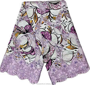 浅紫色3D蕾丝蜡印花面料批发尼日利亚3D蕾丝贴花蜡面料Coupe Laser Dentelle 3D Pour Bal De <span class=keywords><strong>Promo</strong></span> - Product Image 1