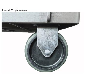 Industrial <strong>Big</strong> Tray Top Plastic Service Utility <strong>Cart</strong> W/2 Shelves &amp; 5" Casters, 500 Lb. Capacity, ,40-5/8"L X 25-5/8"W X 33"H - Product Image 5