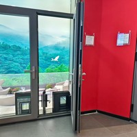 Portes d'entrée de conception nouvelle 2026, porte à double battant en aluminium, porte d'entrée 6060 T66, porte à battant en aluminium avec serrure intelligente