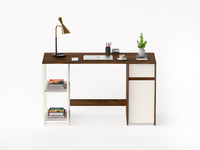 Table d'étude et d'ordinateur pour la maison ou le bureau Table de bureau avec tiroir et étagères pour le stockage Érable brun et givré