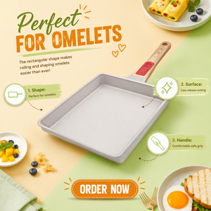 Batterie de Cuisine Japonaise Omelette Tamagoyaki Poêle <span class=keywords><strong>à</strong></span> <span class=keywords><strong>Raclette</strong></span> Fromage Antiadhésive Tamagoyaki avec Poignée Amovible - Product Image 1