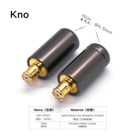 Adaptateur audio RCA plaqué or 2 broches Kno, neuf, en bronze phosphoreux, sortie AC, connecteur pour écouteurs 3,5 mm, trou de broche 0,78 mm, court 4 mm