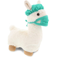 Jouet de médecin en peluche Llama blanc super doux, déguisement, masque facial, casquette, tenue de médecin, infirmière, chirurgien, dentiste, jouet en peluche, masque facial