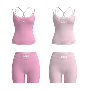 Conjunto de Shorts de Yoga de Doble Capa con Tela Reciclada Ecológica, Ropa Deportiva para Gimnasio, Running y Actividades al Aire Libre, Personaliza Tu Diseño - Product Image 1