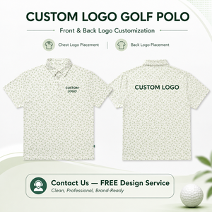 Polos de Golf Personalizados para Hombre con Estampado Botánico, Transpirables, Elásticos en 4 Direcciones, UPF 50, OEM, ODM, Liquidación Privada - Product Image 2