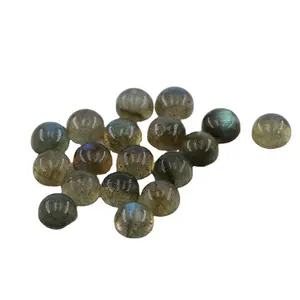 Factory Wholesale Genuine Natural Flat Back Round Cabochon 5mm AAA Blue Labradorite Stone