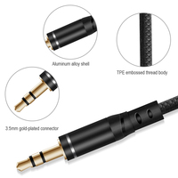 Câble auxiliaire DC 3,5 mm mâle vers mâle, transfert de qualité sonore par prise plaquée or en cuivre nu pour casque stéréo, écouteurs et haut-parleur