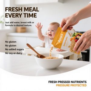 Muestra gratis de multigrano comida para niños pequeños plátano manzana fresa cereal para 12 + meses bebés 227g bolsa - Product Image 6