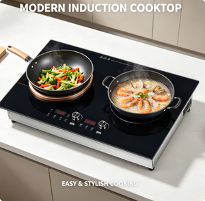 <span class=keywords><strong>Placa</strong></span> de <span class=keywords><strong>Inducción</strong></span> Doble Portátil de 1800W con Control de Perillas, <span class=keywords><strong>Siemens</strong></span> IGBT, Cocina Eléctrica Segura para Cocinar en Casa - Product Image 1