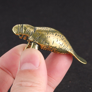 Wholesale Aged Copper-plated Small Ornaments Sea lion Accessories Handicrafts Scenic Metal Crafts Desk Decorations