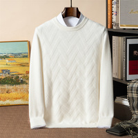 Pull en cachemire tricoté épais à sept aiguilles et double brin pour homme, collection Hiver 2025, anti-boulochage, style décontracté et tendance