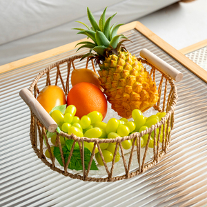 Kingwillow Trending Hot seller eco-friendly moderno rettangolo corda di <span class=keywords><strong>carta</strong></span> cestini da cucina Organizer per il pane - Product Image 2