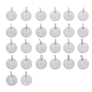 OEM 18k altın kaplama paslanmaz çelik kolye kolye DIY mektup aksesuarları takı toptan Charms Unisex parti hediye - Product Image 3