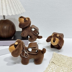 Custodia per auricolari <span class=keywords><strong>a</strong></span> forma di cane Bassotto, in pelle morbida, per 1/2/3 Generazione e Pro2 - Product Image 1