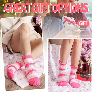Vente en gros <span class=keywords><strong>Chaussons</strong></span> de Noël pour femmes chauds et respirants en rose pour la Saint-Valentin Chaussettes d'hiver douillettes et douillettes - Product Image 6