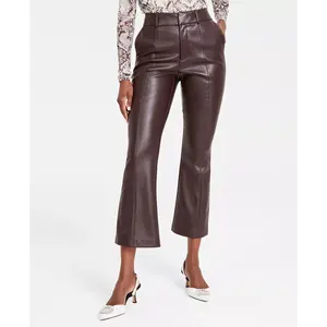 Celana kulit kurus wanita, celana longgar kualitas tinggi celana kulit desain kustom mode terbaru