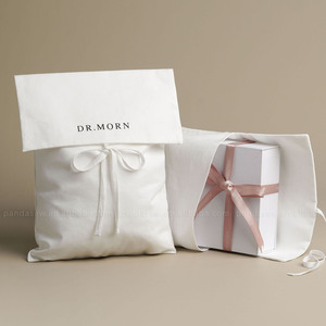 PandaSew Custom Logo <b>Envelope</b> Bag Clothing Shoes Dust Bag Jewelry Bag <b>White</b> Cotton Canvas Packaging Jewelry Pouch - Product Image 2