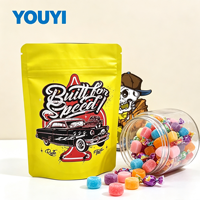 Sachets Mylar personnalisés imprimés 3,5g, finition mate, pour chewing-gum, emballage plastique anti-odeur, pochette refermable à fermeture éclair pour snacks et noix