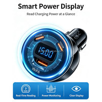 Nouveau chargeur super rapide multi-ports 90W, chargeur portable 30W PD3.0 USB Type-C avec écran numérique, adaptateur de chargeur de voiture pour téléphone portable, ordinateur portable