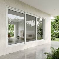 Ventana Corredera Horizontal de Aluminio que Ahorra Espacio, para Balcón de Edificios Altos, Cocina, Patio, Vidrio Templado Aislante, Tamaño Personalizado Moderno