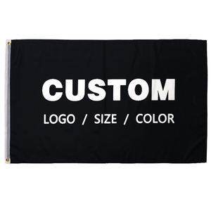 Factory Wholesale Premium Fabric Any Logo Any Design Any Size Black Custom <b>Flags</b> Banners - Product Image 4