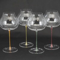 Verrerie Personnalisée Gobelet Rond Tige Colorée Bar Hotel Party Verre à Vin Rouge