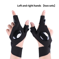 Nouveau design LED extérieur demi-doigt illumination gants réparation sport pêche doigt lampe de poche gants vélo lumière gants nuit