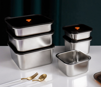 Nouvelle couverture hermétique en silicone pour récipient de four, boîte à lunch en acier inoxydable pour fruits et légumes, idéale pour le dîner