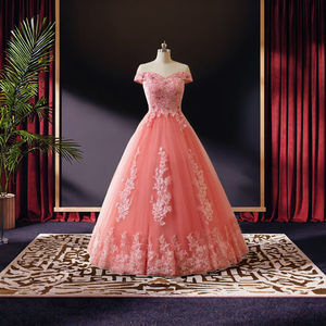 Une épaule minceur parole longueur soirée XL fêtes <span class=keywords><strong>demoiselle</strong></span> <span class=keywords><strong>d</strong></span>'<span class=keywords><strong>honneur</strong></span> hôtesse femmes printemps <span class=keywords><strong>rose</strong></span> en mousseline de soie dentelle <span class=keywords><strong>robe</strong></span> de bal - Product Image 3