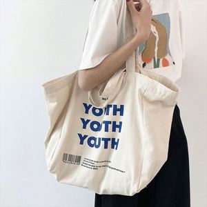 Bolsa de Compras de Lona Plegable Personalizada, Estilo Simple, Ecológica, de Gran Capacidad y Resistente, con Impresión de Letras DLBZ - Product Image 2