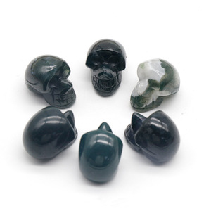 HZ tinh thể tự nhiên nhỏ sóc khắc mảnh chữa bệnh tinh thể đá Tiger mắt hộp sọ trang trí nhà thủ công tinh thể - Product Image 2