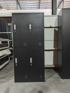 Factory Customized 4 Door Steel <b>Locker</b> Kd Structure <b>Metal</b> Clothes Storage Closet Steel Wardrobe with Adjustable Shelves - Product Image 1