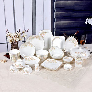 12 piezas de muestra disponibles Morden Luxury Kitchen Bone China Vajilla On-glaseado Bone China 52 PCs Dinner Set Pakistán - Product Image 3