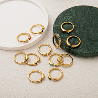 Bague ajustable en acier inoxydable plaqué or avec zircon en forme de cœur, pierre de naissance de décembre, pour femme, mariage et fiançailles