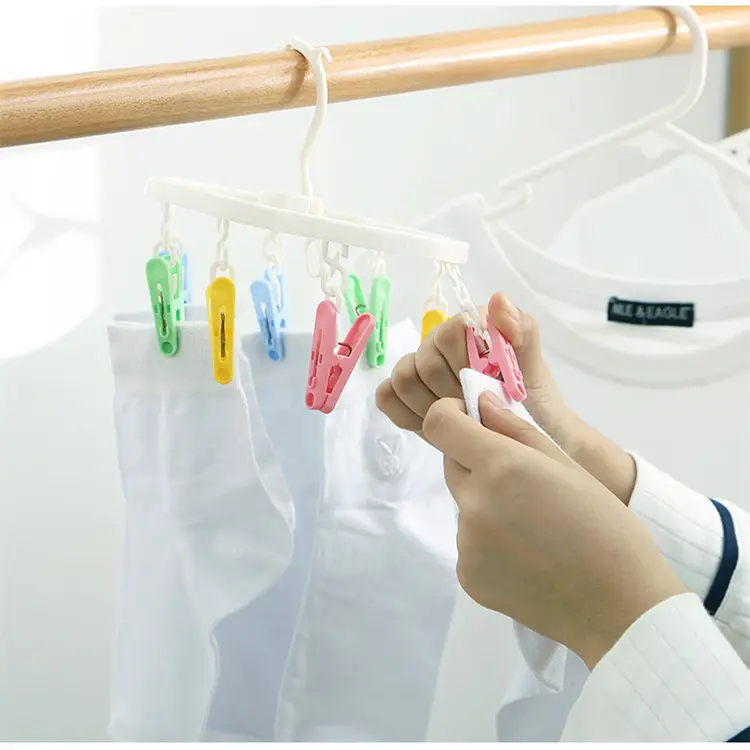 Clothe Hangers With Drying Clips Underwear Hanger Laundry Clip And Drip Drying Hanger