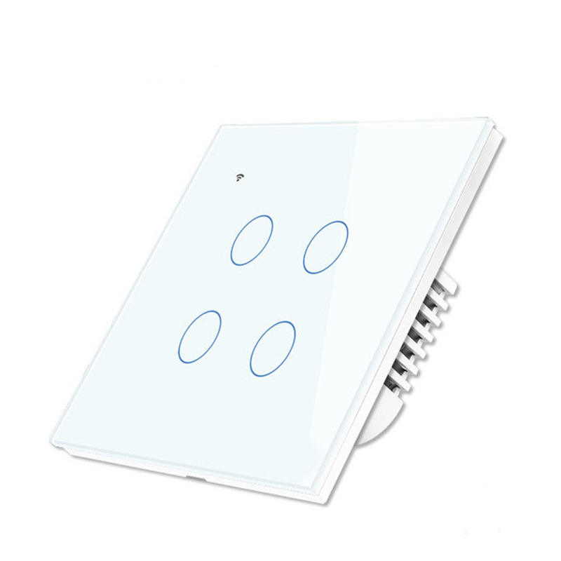 Fil universel WiFi (simple/vif et neutre/vif) – 4 gangs, blanc