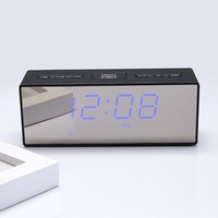 Réveil numérique LED miroir intelligent, horloge de table électronique avec fonction snooze et variateur d'intensité pour chambre et salon