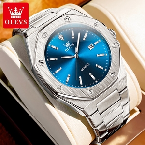 <span class=keywords><strong>Montre</strong></span> pour homme OLEVS 3613 OEM, logo original de luxe, étanche, lumineuse, calendrier, classique, en acier inoxydable, quartz - Product Image 1