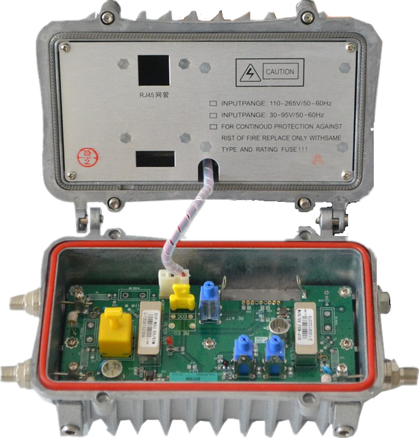 YT-8134-2R Manufacture of outdoor trunk catv hybrid rf amplifier 2 port with return path