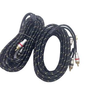 Alta Qualidade Car Audio & <span class=keywords><strong>Amp</strong></span> Vídeo RCA Cabo Duplo Shields 1.5m 2M-2M Nylon Trançado Expandir Manga - Product Image 6