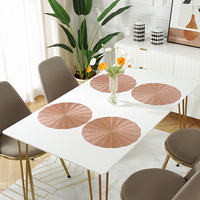 Set de Napperons de Table en PVC Tressé Doré pour Banquets de Mariage, Résistants à la Chaleur, Vente en Gros, Logo Personnalisé, Décoration d'Événements TUOTU 380MM