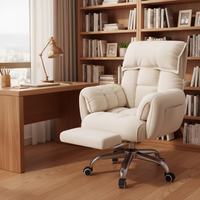 Fauteuil de bureau ergonomique pivotant de luxe en tissu blanc, confort moderne avec roulettes, offre spéciale pour bureau et salon SENSASI Z1217