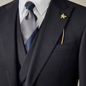 <span class=keywords><strong>Traje</strong></span> Personalizado de Estilo Retro para Hombre, 100% Lana, Color Negro <span class=keywords><strong>Azul</strong></span> <span class=keywords><strong>Marino</strong></span>, con Botones Metálicos, <span class=keywords><strong>Traje</strong></span> MTM para Hombre, Alta Calidad, Hecho a Medida - Product Image 2